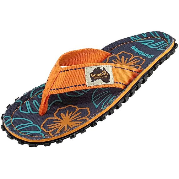 Klapki japonki Gumbies Islander Flip-Flops - Orange Hibiscus, Kolor: pomarańczowy, Rozmiar: 37