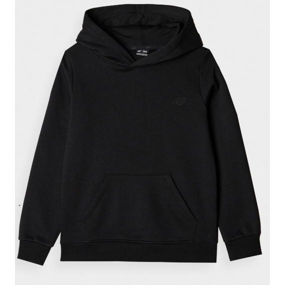4F bluza z kapturem dla chłopca 4FJWSS25TSWSM1859 czarna, Kolor: czarny, Rozmiar: 164