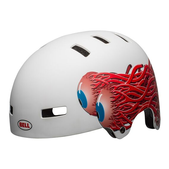 Kask bmx BELL LOCAL matowy biało-czerwony Eyes, Kolor: biało-czerwony, Rozmiar: L (59-61.5 cm), 2 zdjęcie