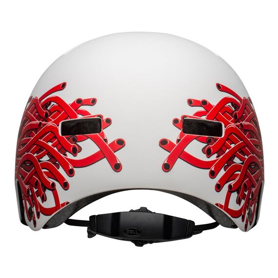 Kask bmx BELL LOCAL matowy biało-czerwony Eyes, Kolor: biało-czerwony, Rozmiar: L (59-61.5 cm), 4 zdjęcie