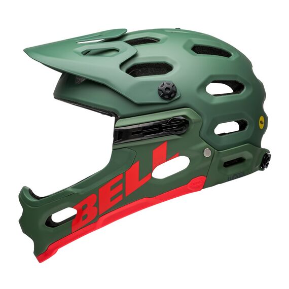Kask full face BELL SUPER 3R MIPS matte ciemny green infrared, Kolor: zielony, Rozmiar: S (52-56 cm), 2 zdjęcie
