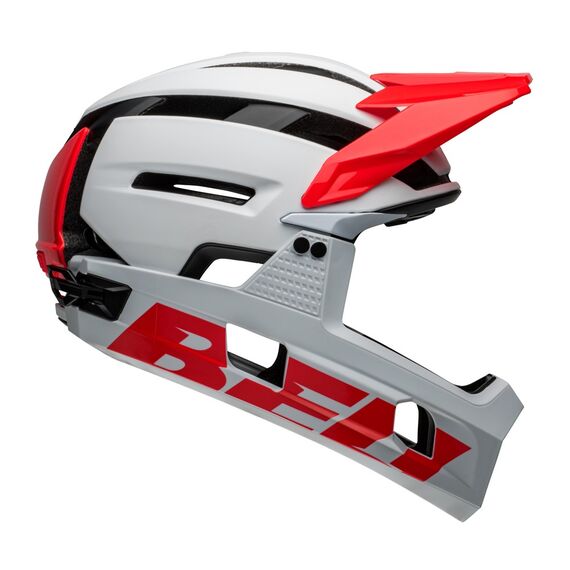 Kask full face BELL SUPER AIR R MIPS SPHERICAL matte gloss biały infrared, Kolor: biało-czerwony, Rozmiar: S (52-56 cm)