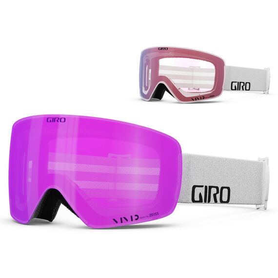 Gogle zimowe GIRO CONTOUR RS biały WORDMARK (Szyba lustrzana kolorowa VIVID-Carl Zeiss różowy 00% S2 + Szyba lustrzana kolorowa VIVID-Carl Zeiss INFRARED 58% S1)