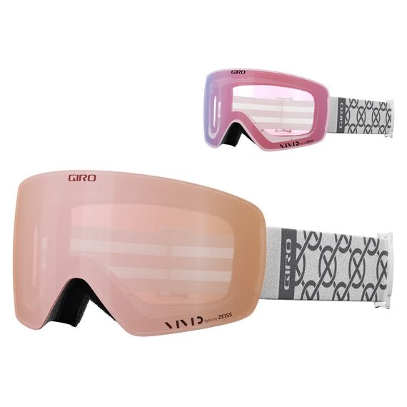 Gogle zimowe GIRO CONTOUR RS biały MONOGRAM (Szyba lustrzana kolorowa VIVID-Carl Zeiss ROSE GOLD 19-42% S2 + Szyba lustrzana kolorowa VIVID-Carl Zeiss INFRARED 58% S1)