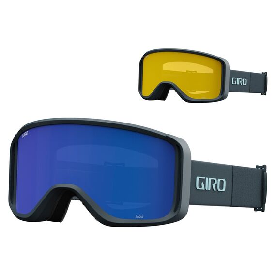 Gogle zimowe GIRO SAGEN ciemny SHARK THIRDS (szyba szary Cobalt  8-18% S3 + szyba żółty 71% S1)