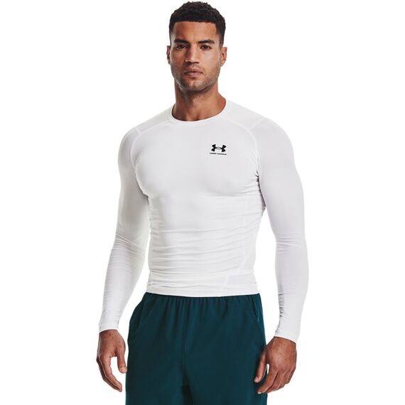 UNDER ARMOUR koszulka z długim rękawem treningowa UA HG Armour LS biała, Kolor: biały, Rozmiar: XL, 4 zdjęcie