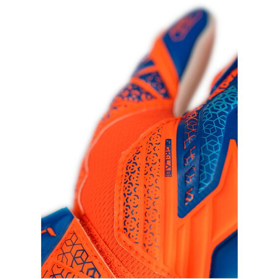 REUSCH rękawice bramkarskie Attrakt Starter Solid Finger Support Junior, Kolor: pomarańczowy, Rozmiar: 8, 2 zdjęcie