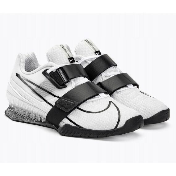 NIKE-ROMALEOS-4 buty do podnoszenia ciężarów na siłownie białe/czarne, Kolor: biały, Rozmiar: 44, 4 zdjęcie