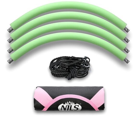 NILS FUN huśtawka dla dzieci bocianie gniazdo 100cm NB5031 różowy, Kolor: różowy, Rozmiar: one size, 3 zdjęcie