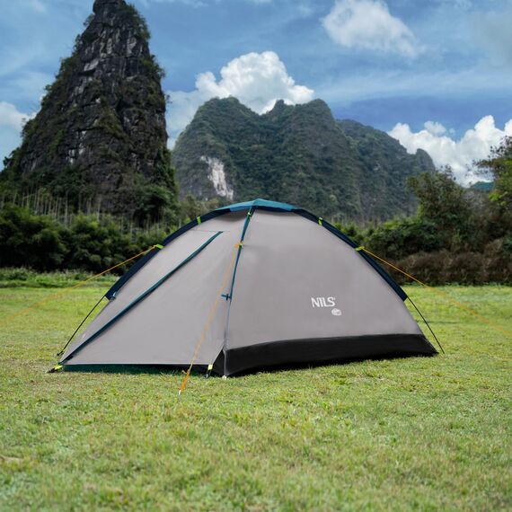 NILS CAMP namiot turystyczny 2 osobowy NIGHTFALL NC6033 szary, Kolor: szary, 10 zdjęcie