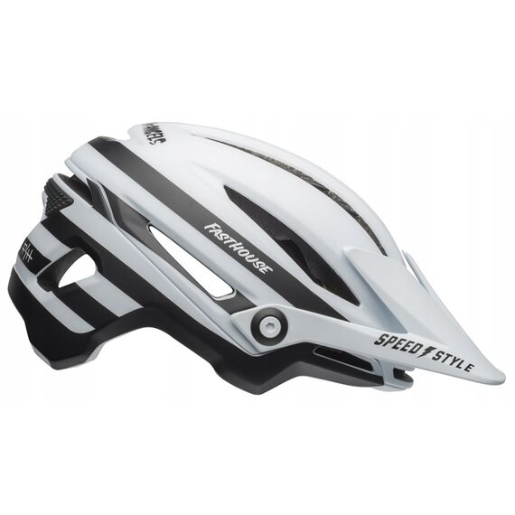 Kask mtb BELL SIXER INTEGRATED MIPS fasthouse stripes matte biały czarny, Kolor: biało-czarny, Rozmiar: S (52–56 cm)