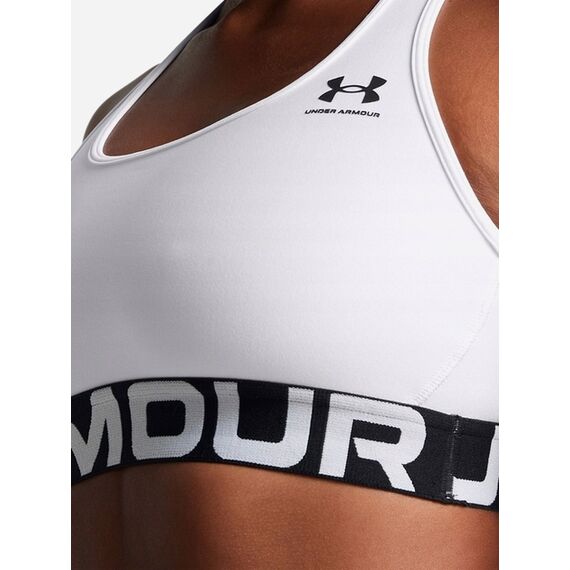 UNDER ARMOUR biustonosz sportowy do ćwiczeń UA HG Mid Branded, Kolor: biały, Rozmiar: XS, 3 zdjęcie