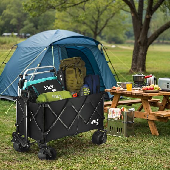 NILS CAMP wózek transportowy turystyczny 180L NC2604 czarny, 14 zdjęcie