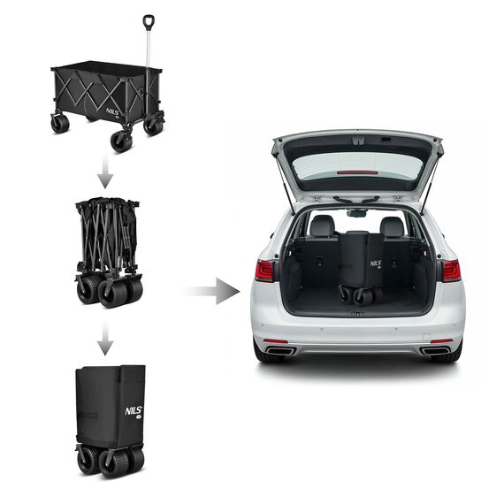 NILS CAMP wózek transportowy turystyczny 180L NC2604 czarny, 9 zdjęcie