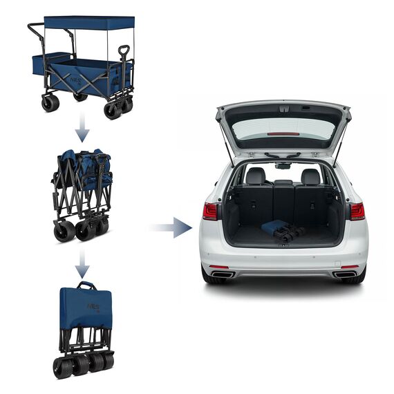 NILS CAMP wózek transportowy turystyczny 120L NC2605 granatowy, 11 zdjęcie