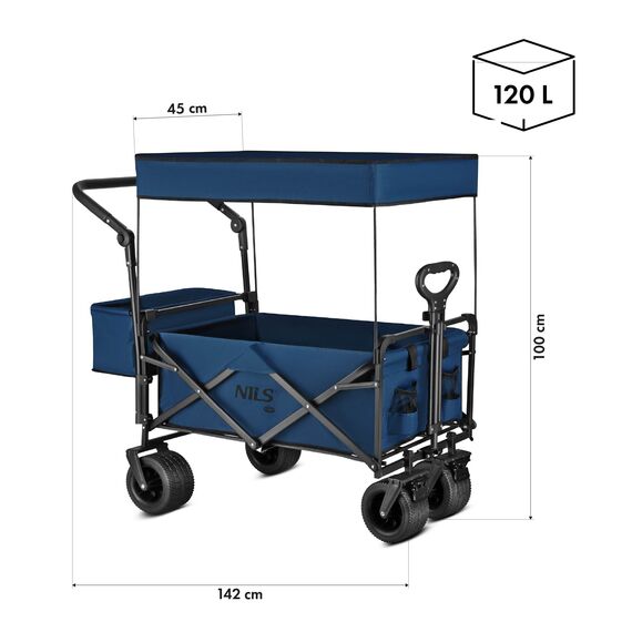 NILS CAMP wózek transportowy turystyczny 120L NC2605 granatowy, 9 zdjęcie