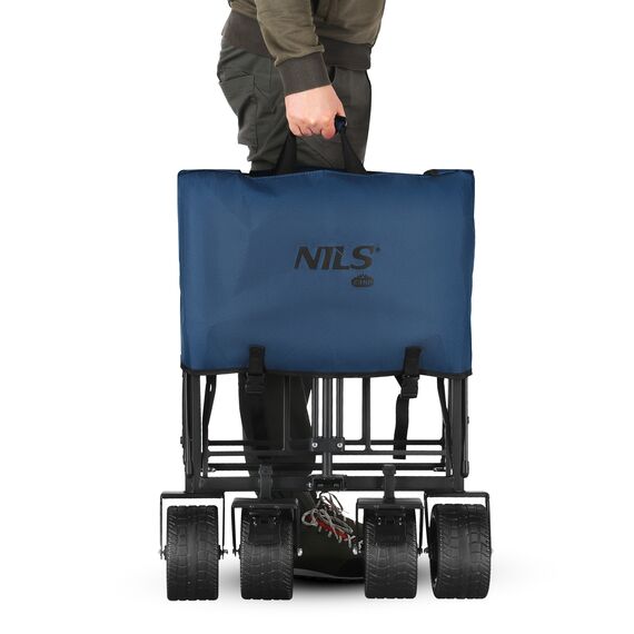 NILS CAMP wózek transportowy turystyczny 120L NC2605 granatowy, 4 zdjęcie