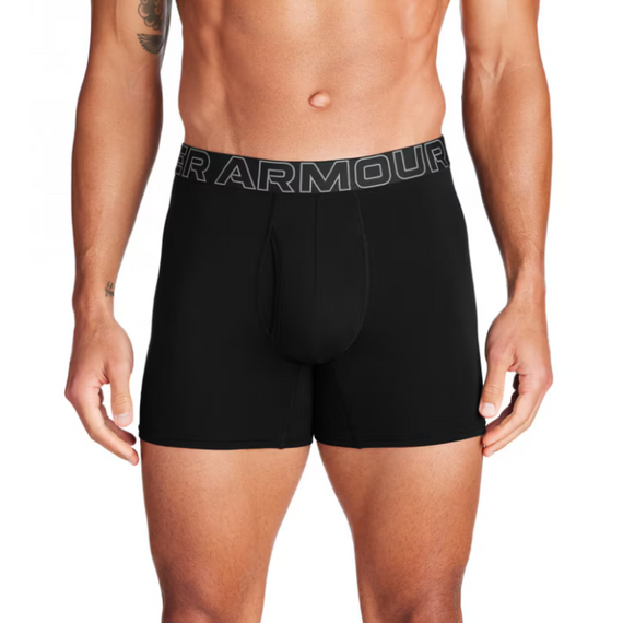 UNDER ARMOUR 3-Pak bokserki męskie UA Perf Cotton 6in czarne, Kolor: czarny, Rozmiar: S