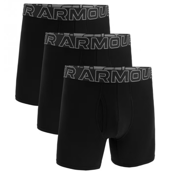 UNDER ARMOUR 3-Pak bokserki męskie UA Perf Cotton 6in czarne, Kolor: czarny, Rozmiar: S, 2 zdjęcie