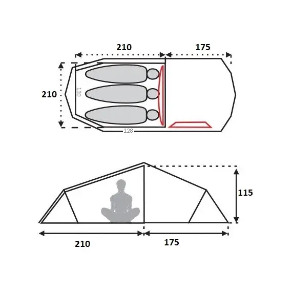 Fjord Nansen namiot turystyczny FN KORSYKA III COMPACT YR thyme green 5kg, 4 zdjęcie
