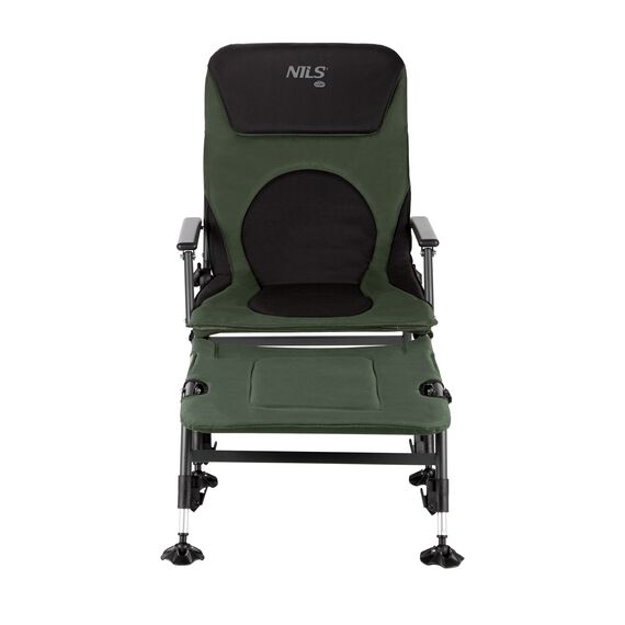 NILS CAMP fotel wędkarski z podnóżkiem leżak turystyczny NC1802 zielony, 12 zdjęcie