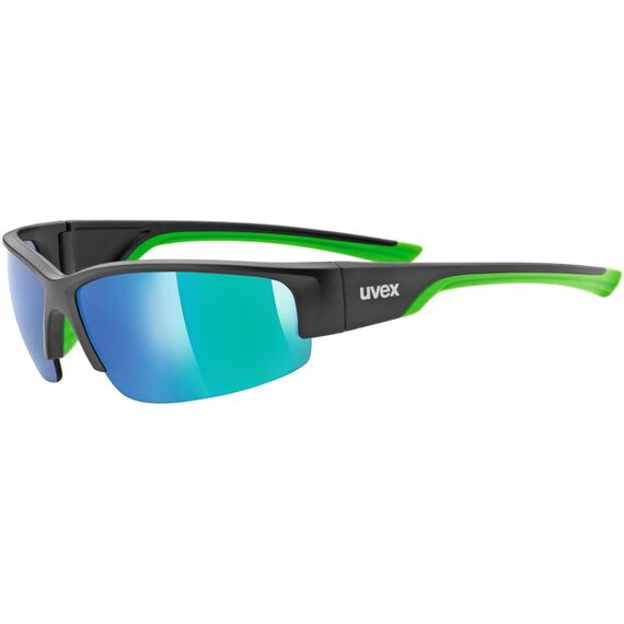 UVEX Okulary sportstyle 215 zielone, Kolor: czarny, Rozmiar: one size