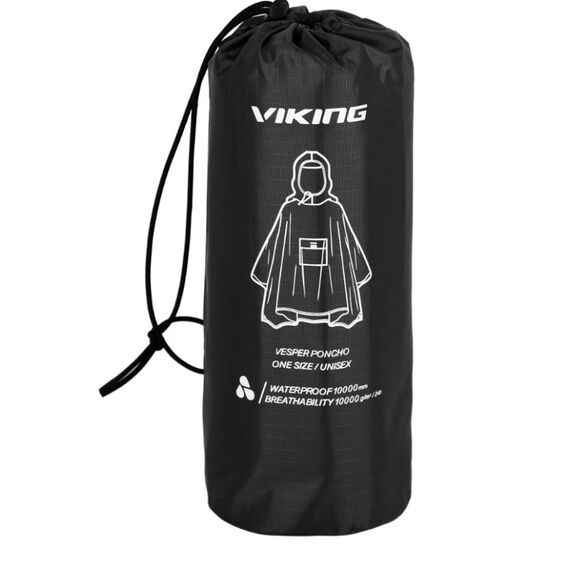 VIKING Poncho przeciwdeszczowe dla dorosłych Vesper czarne, 2 zdjęcie VIKING Poncho przeciwdeszczowe dla dorosłych Vesper czarne, 2 zdjęcie