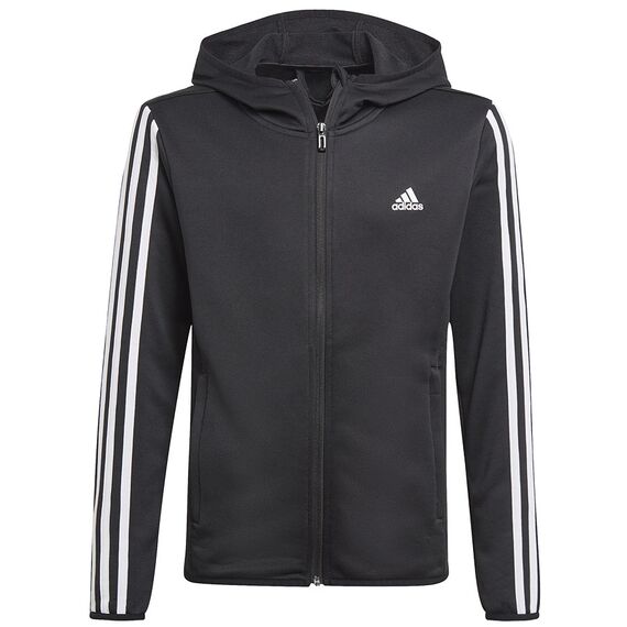 adidas Bluza 3 Stripes Hoodie GN1500 czarna, Kolor: czarny, Rozmiar: 152 cm