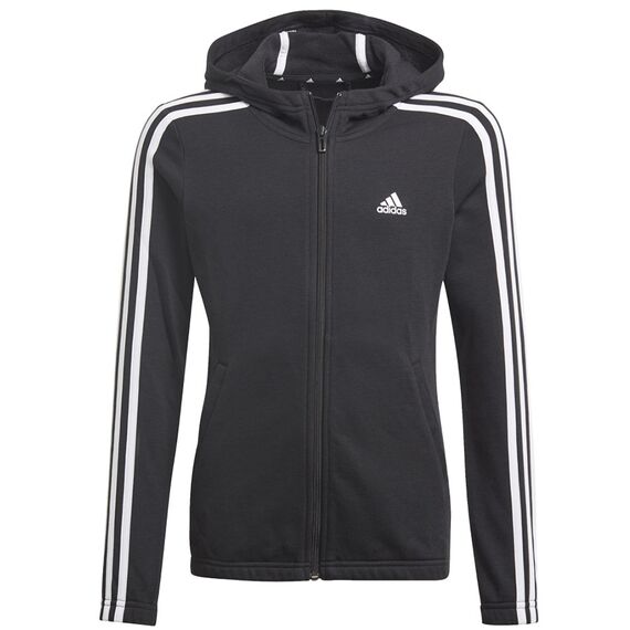 adidas Bluza dziewczęca Girls Essentials 3S Full-zip Hoodie GQ8356, Kolor: czarny, Rozmiar: 170 cm