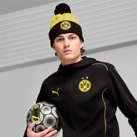 Puma Czapka Borussia Dortmund Pom Pom Beanie 025552-01, Kolor: żółty, Rozmiar: one size, 3 zdjęcie
