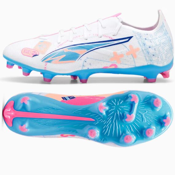 Puma Buty Ultra 5 Match Vol.Up FG/MG 108064-01 biało-niebieskie, Kolor: biały, Rozmiar: 45