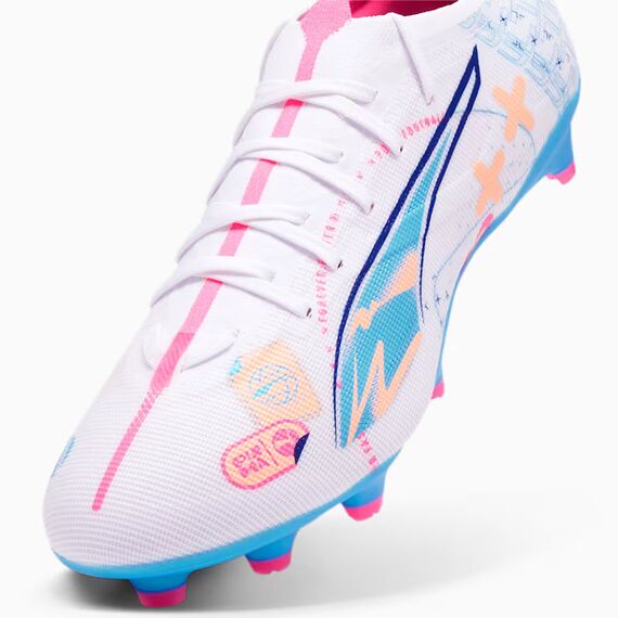 Puma Buty Ultra 5 Match Vol.Up FG/MG 108064-01 biało-niebieskie, 4 zdjęcie