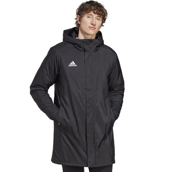 ADIDAS kurtka męska długa z kaputrem sportowa Entrada IB6076 czarna, Kolor: czarny, Rozmiar: XXL