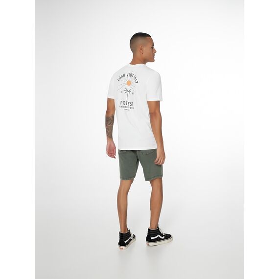 PROTEST Koszulka męska PRTHANNUS biała, Kolor: beżowy, Rozmiar: XL, 4 zdjęcie