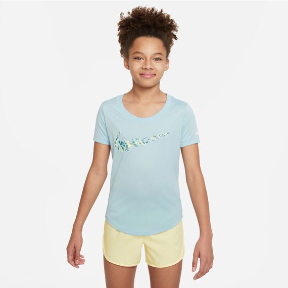 Nike T-Shirt dziewczęcy Dri-Fit girls DZ3583 442 błękitny, Kolor: niebieski, Rozmiar: M (137-147cm)