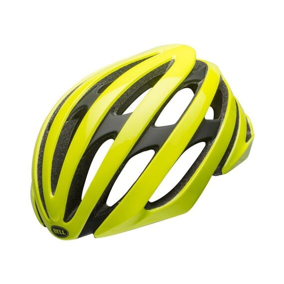 BELL Kask szosowy STRATUS czarny, Kolor: żółty, Rozmiar: S (52–56 cm)
