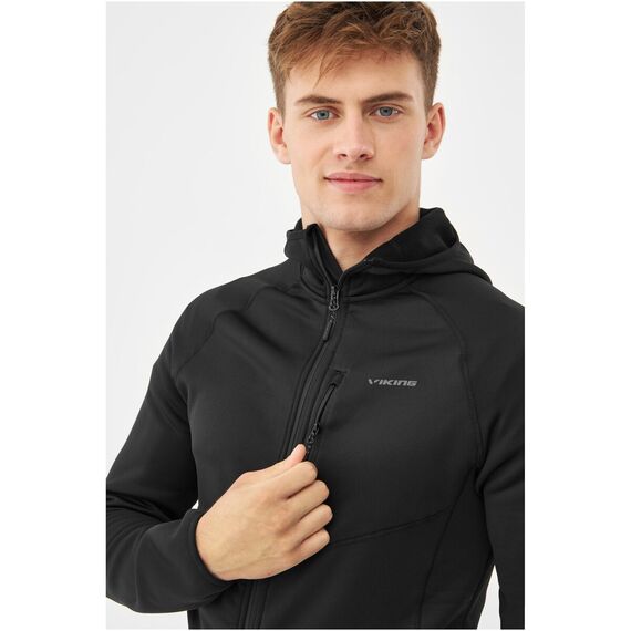 Bluza męska VIKING Jukon Man Hoodie Polartec rozpinana z kapturem czarna Bluza męska VIKING Jukon Man Hoodie Polartec rozpinana z kapturem czarna