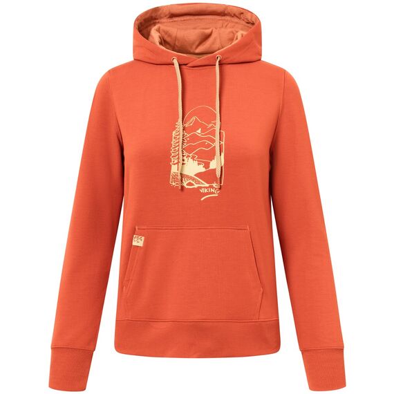 Bluza damska VIKING Panaka Hoodie Bamboo Lady z kapturem pomarańczowa