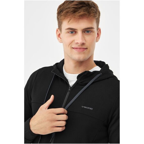 Bluza męska VIKING Lonetree Hoodie Bamboo Man rozpinana z kapturem czarna Bluza męska VIKING Lonetree Hoodie Bamboo Man rozpinana z kapturem czarna