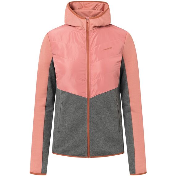 Kurtka damska VIKING Creek Hoodie Bamboo Lady rozpinana z kapturem różowo-szara