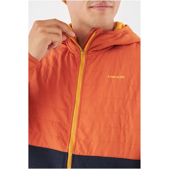 Kurtka męska VIKING Creek Hoodie Bamboo Man rozpinana z kapturem pomarańczowa