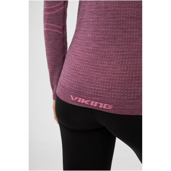 Bielizna damska VIKING Lana Pro Longsleeve Merino różowa, 7 zdjęcie