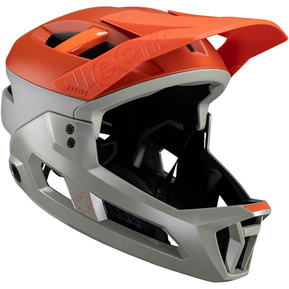 Kask rowerowy (z wypinaną szczęką/3w1) LEATT Helmet MTB Enduro 3.0 V24 pomarańczowo-beżowy, Rozmiar: M