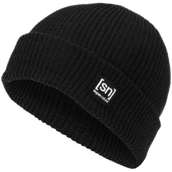 Czapka SUPER.NATURAL Merino Basic Beanie czarna, ONE SIZE