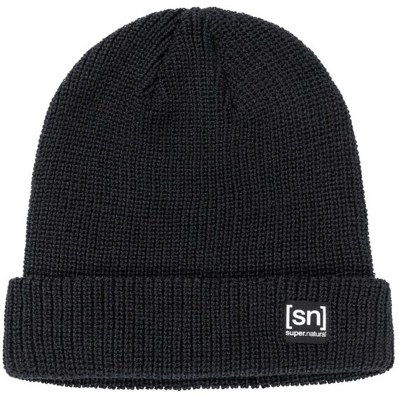Czapka SUPER.NATURAL Riffler Beanie czarna, ONE SIZE