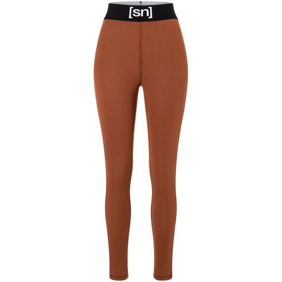 Legginsy termoaktywne damskie SUPER.NATURAL W Tundra 175 Tight brązowe, Kolor: brązowy, Rozmiar: S