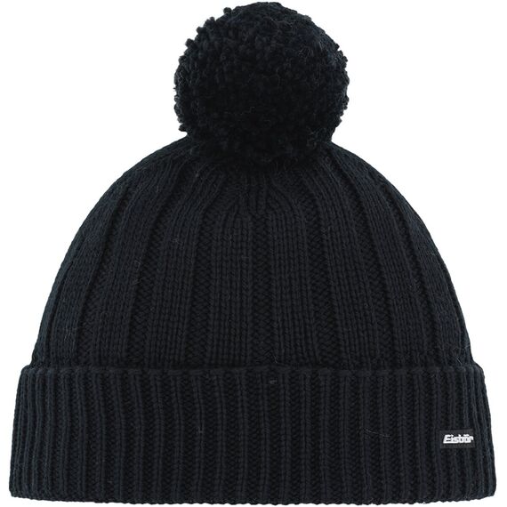 Czapka Eisbar Ayo Pompon MÜ z wełną merino czarna, Kolor: czarny, Rozmiar: one size