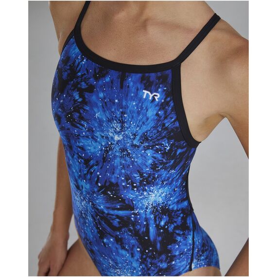 Strój pływacki damski TYR W DMDFIT RADIANT niebieski, 4 zdjęcie
