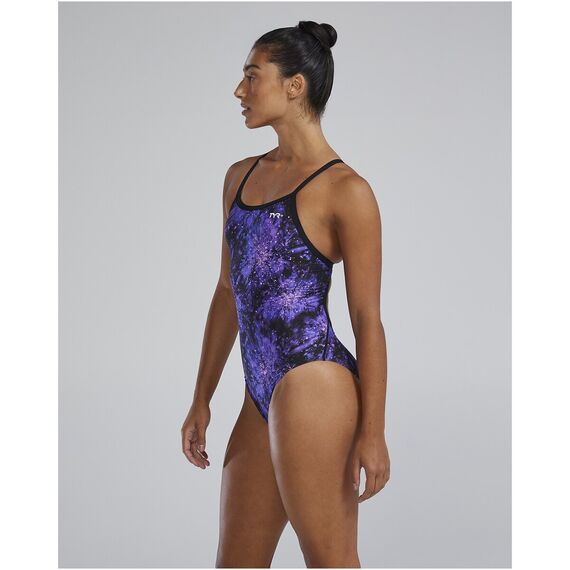 Strój pływacki damski TYR W DMDFIT RADIANT fioletowy, 3 zdjęcie