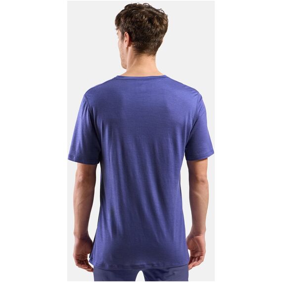 Koszulka męska Odlo BL TOP crew neck s/s MERINO 160 niebieska, Kolor: niebieski, Rozmiar: L, 5 zdjęcie